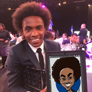 Caricature of Willian Chelsea football player